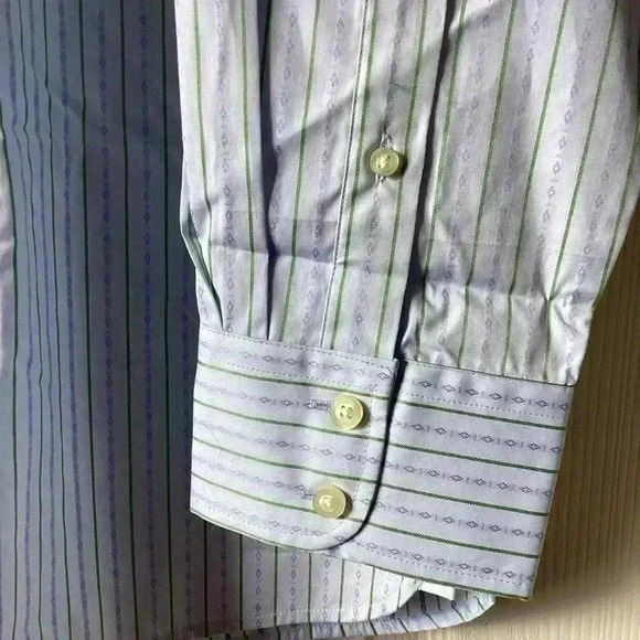 GAP GREEN& blue striped Button Down Long Sleeve dress shirt Size XL NWT - Picture 6 of 7